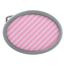 Pink Stripes. Oval Belt Buckles