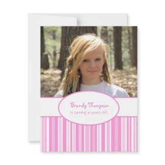 Pink Stripes Party Invitation invitation