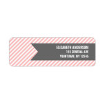 Pink Stripes Pattern Address Labels