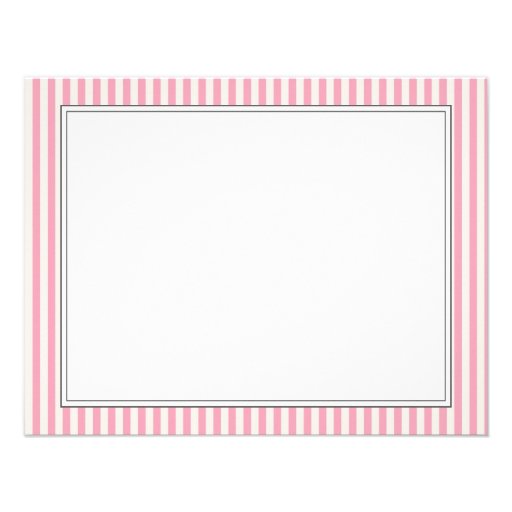 Pink Stripes Pattern Flat Thank You Note Cards Announcements