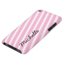 Pink Stripes Pattern iPod Touch Case Personalized