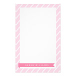 Pink Stripes Pattern Stationery