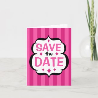 Pink Stripes Save the Date Card card