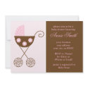 Pink Stroller Baby Shower Invitation invitation