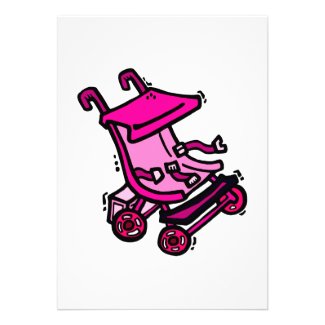 Pink Stroller Custom Invitations