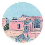 Pink Stucco Round Stickers