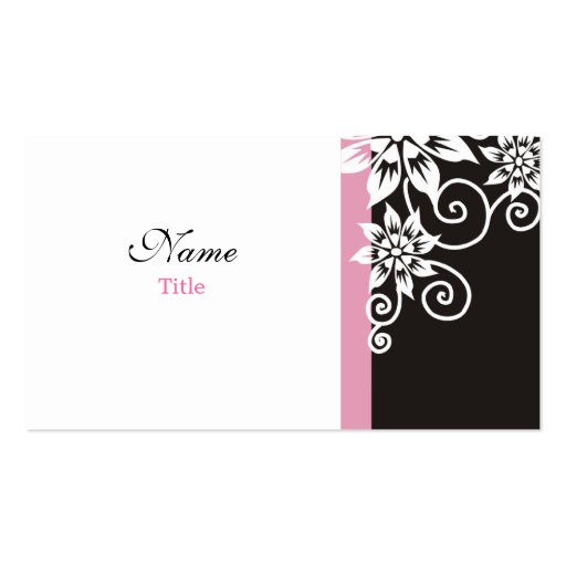 Pink : : Stylish Black and White Business Cards (front side)