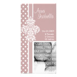 Pink Stylish Damask Photo Card