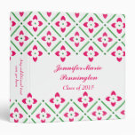 Pink stylish trendy floral graduation memory book binder