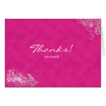Pink Suede Thank You Greeting Card