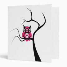 Pink Sugar Skull Owl in Tree Binder