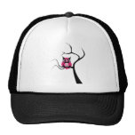 Pink Sugar Skull Owl in Tree Hat