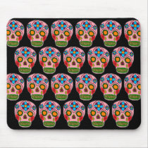 Pink Sugar Skulls Black mousepads
