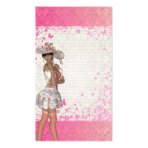Pink summer girl business card