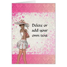 Pink summer girl greeting card