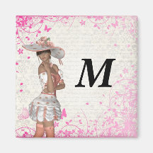 Pink summer girl magnets