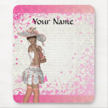 Pink summer girl mouse pads
