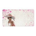 Pink summer girl shipping labels
