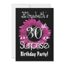 Pink Sunflower 30th Surprise Birthday Custom Name