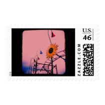 Pink Sunflower Postage Stamps