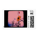 Pink Sunflower Postage Stamps