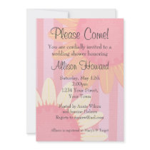Pink Sunflower Stripe Shower Invitation