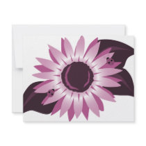 Pink Sunflower With Ladybugs invitations by VoXeeD Pink Sunflower With Ladybugs invitations