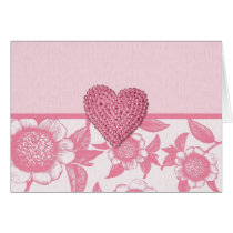 Pink Sunflowers with Beaded Heart Cards