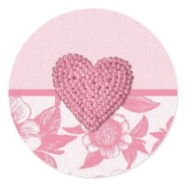 Pink Sunflowers with Beaded Heart Stickers