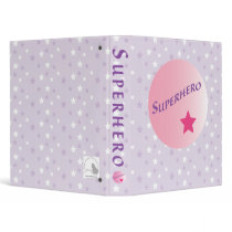 Pink Superhero Vinyl Binder
