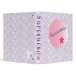 Pink Superhero Vinyl Binder