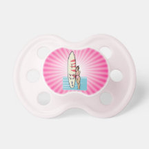 Pink Surfer Girl Pacifier
