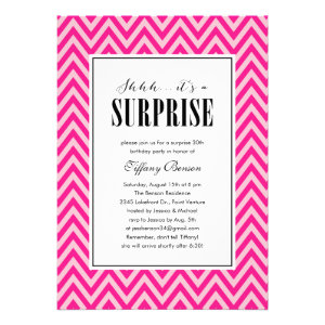 Pink Surprise Party Invitations for Women