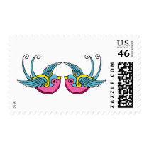 pink swallows postage by thecuteinstitute pink swallows postage
