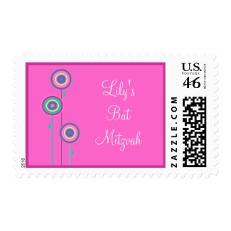 Pink Sweet 16 Birthday Party Bat Mitzvah Stamp stamp