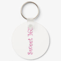 Pink Sweet 16 Keychain