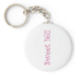 Pink Sweet 16 Keychain