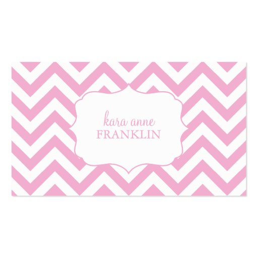 Pink Sweet Chevron Personalized Contact / Business Cards (front side)