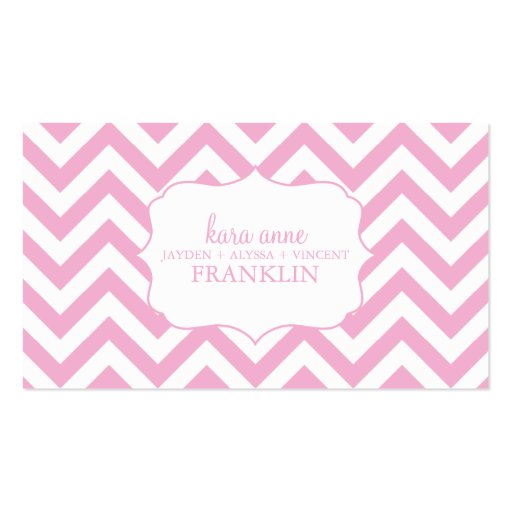 Pink Sweet Chevron Personalized Mommy Contact / Business Card (front side)