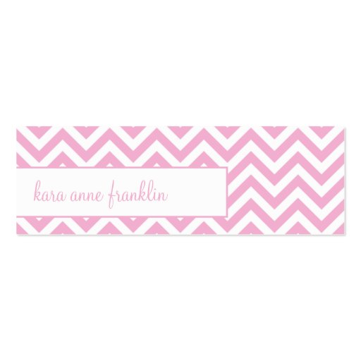 Pink Sweet Chevron Personalized Skinny Profile Car Business Card Templates (front side)