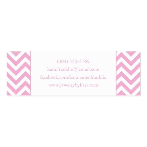 Pink Sweet Chevron Personalized Skinny Profile Car Business Card Templates (back side)