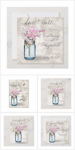 Pink Sweet Peas Mason Jar Wedding