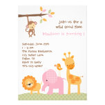 Pink Sweet Safari Invitations invitations