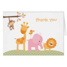 Pink Sweet Safari Note Card