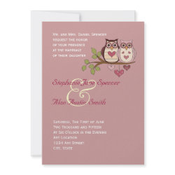 Pink Sweethoots Wedding Invitation zazzle_invitation