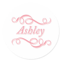 Pink Swirl Ashley Sticker