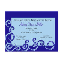 Pink Swirl Baby Shower Invitation - Customized postcards