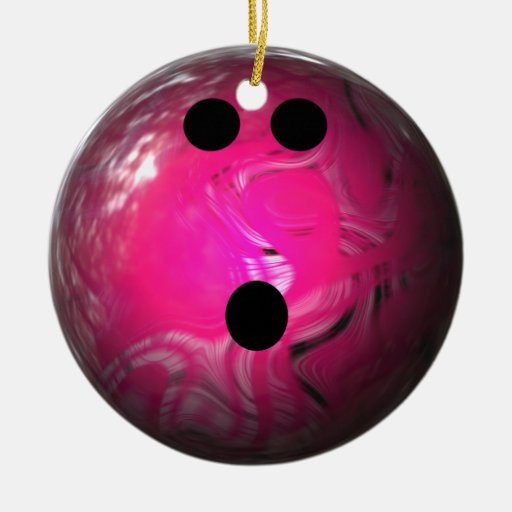 Pink Swirl Bowling Ball Ceramic Ornament Zazzle