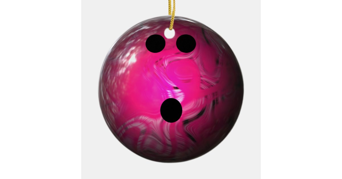 Pink Swirl Bowling Ball Ceramic Ornament | Zazzle