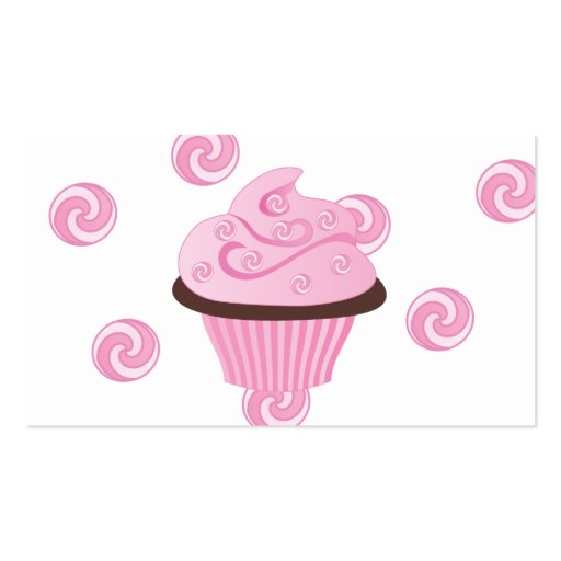 Pink Swirl Cake Business Card Templates (back side)